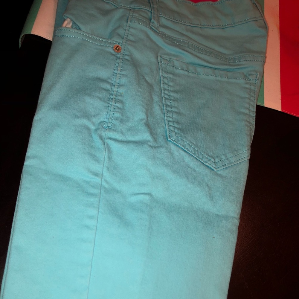 Sky blue skinny jeans